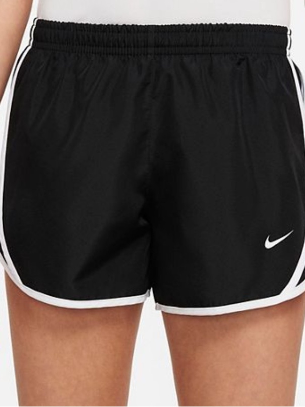 Nike Girls Black Running Shorts with White Trim
